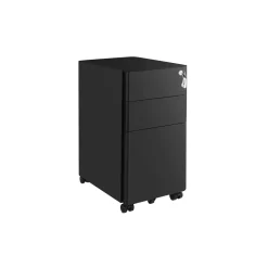 Caisson de bureau mobile 3 tiroirs noir