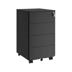 Caisson de bureau mobile avec 4 tiroirs noir d'encre