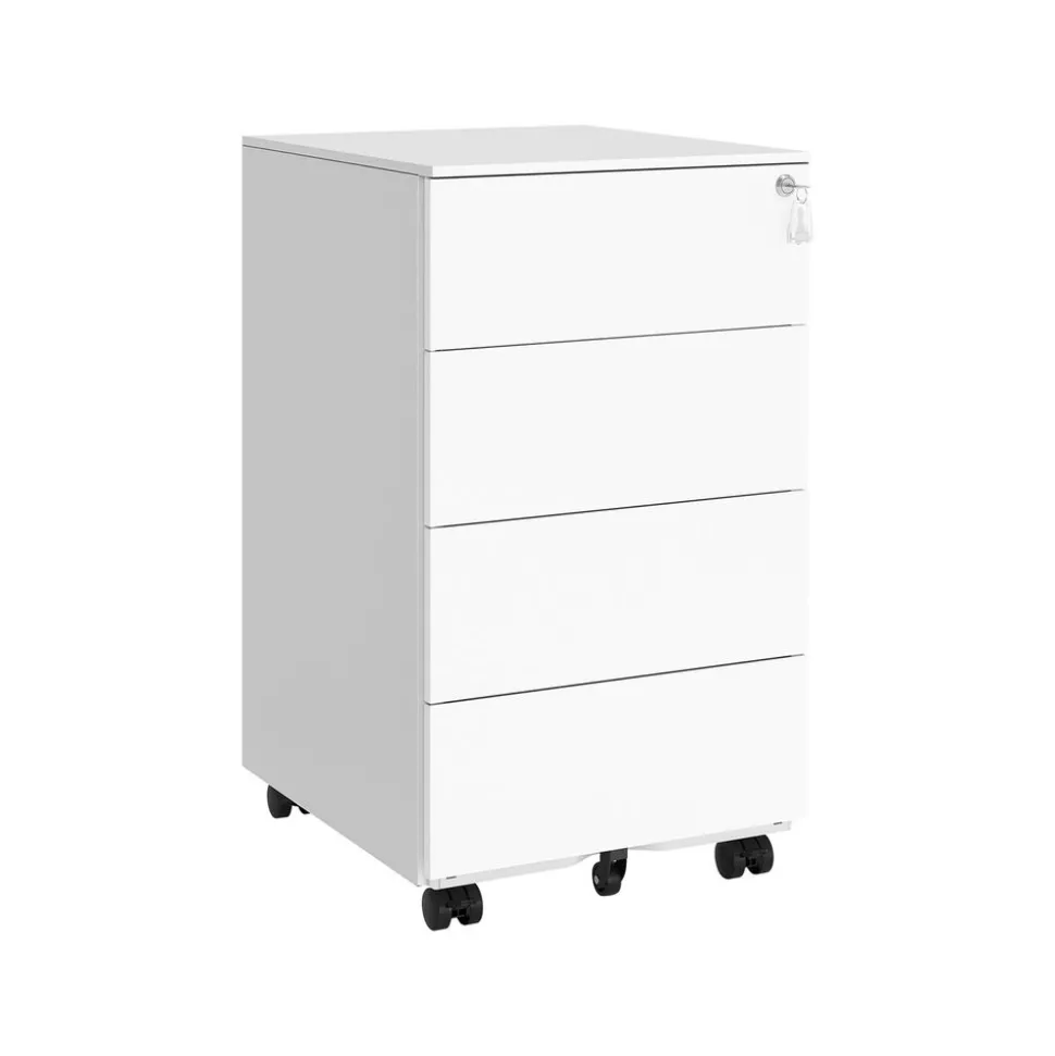 Caisson de bureau mobile avec 4 tiroirs noir d'encre