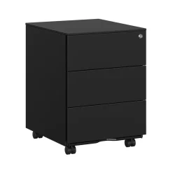 Caisson de bureau mobile avec 4 tiroirs noir d'encre