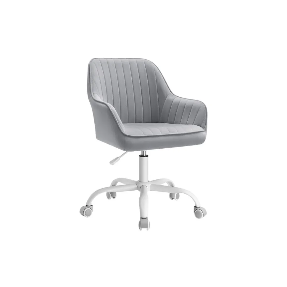 Chaise de bureau beige cappuccino et blanc nuage