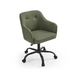 Chaise de bureau ergonomique en tissu peluche beige cappuccino