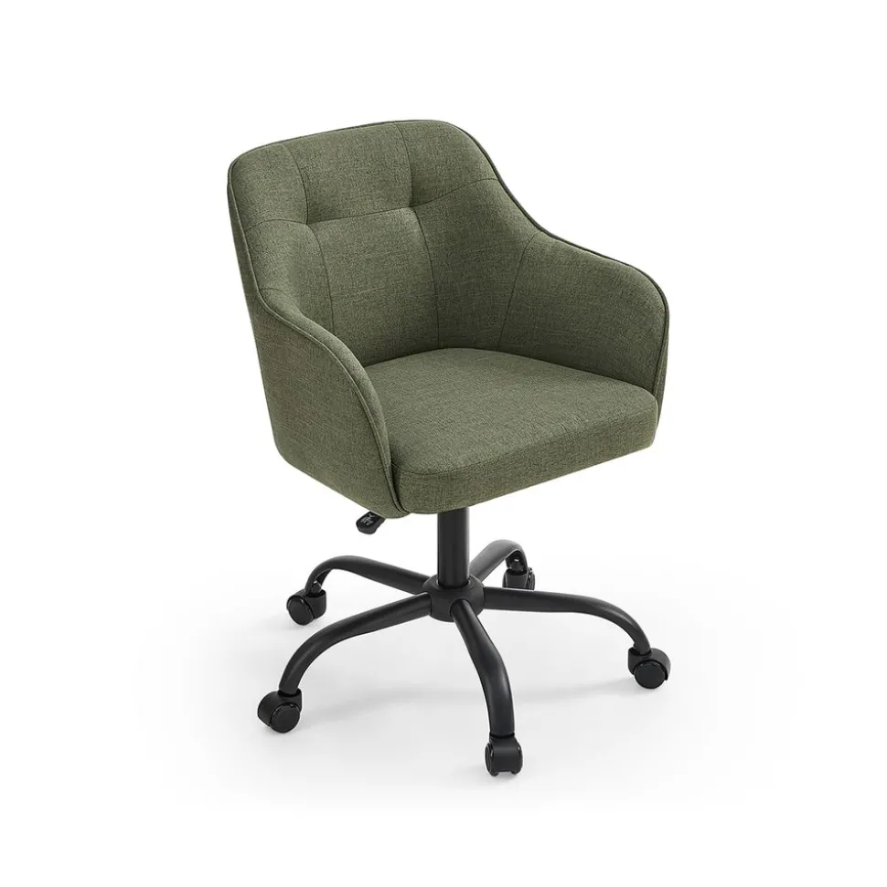 Chaise de bureau ergonomique en tissu peluche beige cappuccino