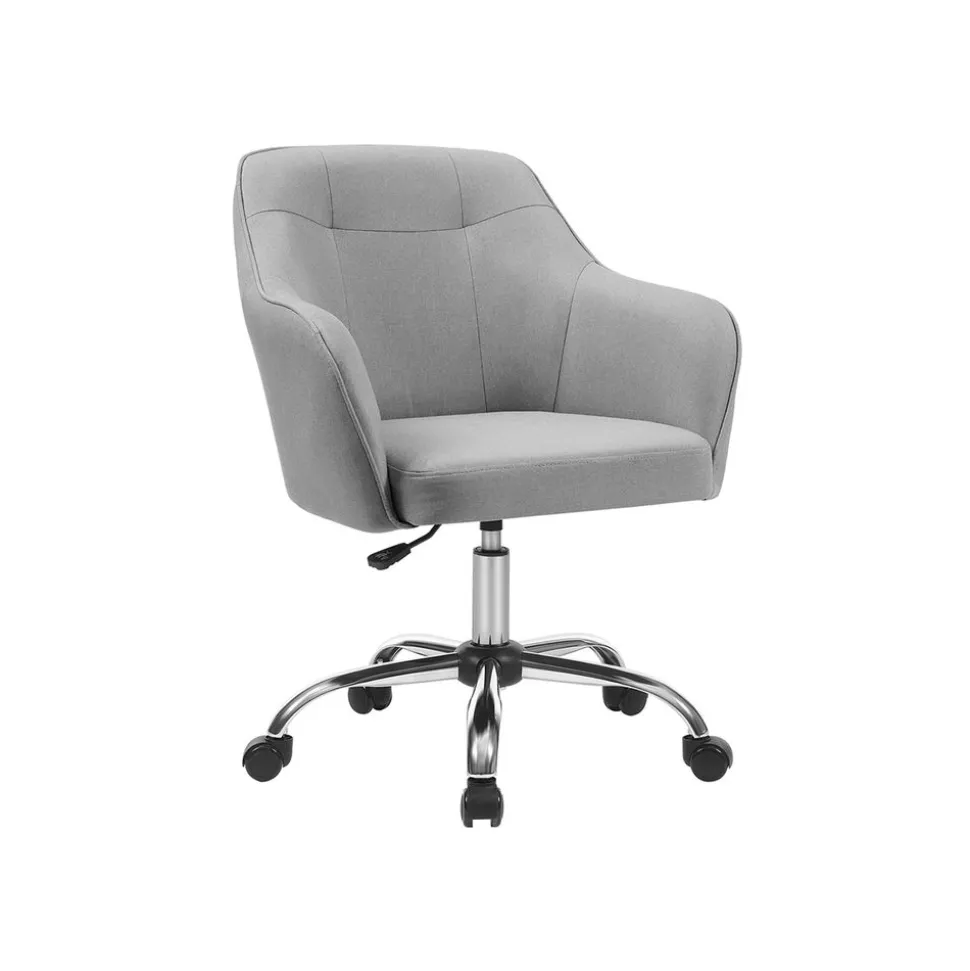 Chaise de bureau ergonomique en tissu peluche beige cappuccino