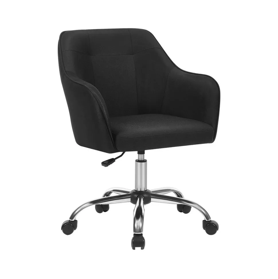 Chaise de bureau ergonomique en tissu peluche beige cappuccino