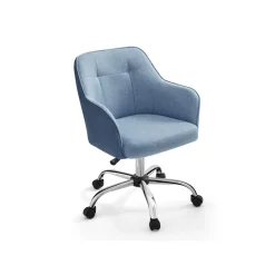 Chaise de bureau ergonomique en tissu peluche beige cappuccino