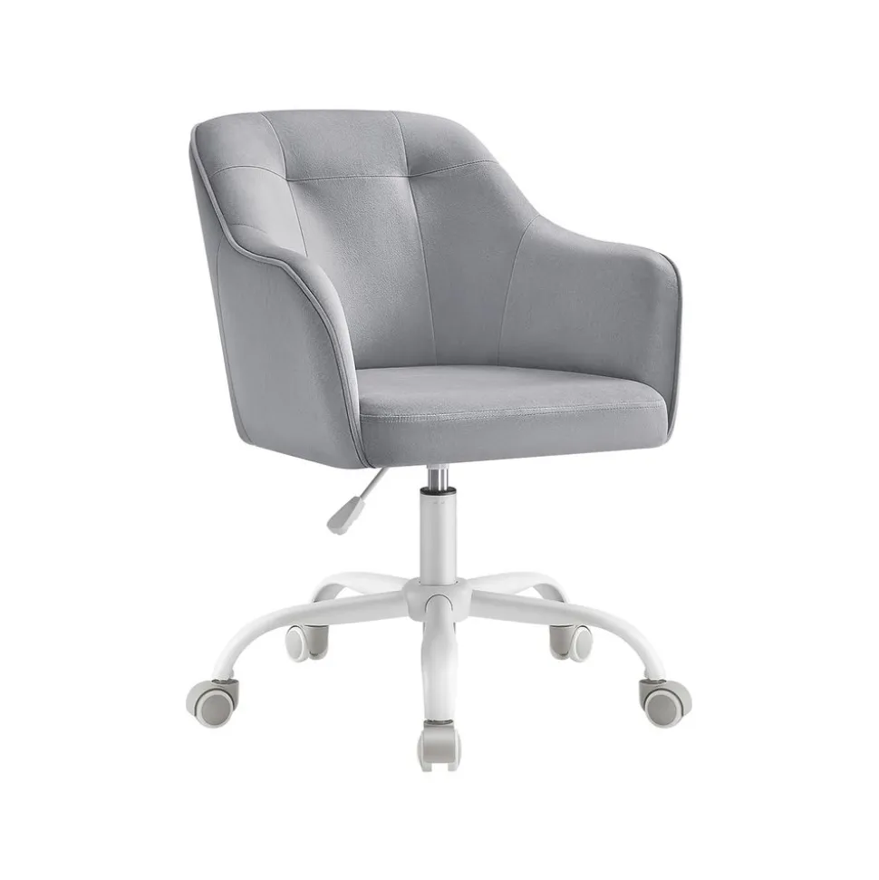 Chaise de bureau ergonomique en tissu peluche beige cappuccino