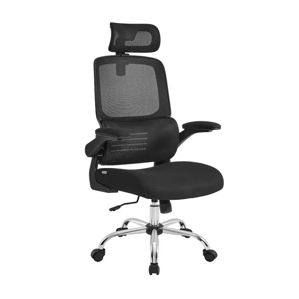 Chaise de bureau ergonomique avec soutien lombaire noir d’encre