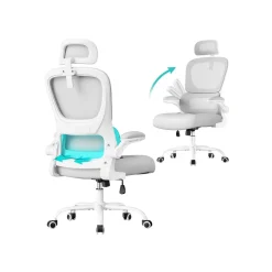 Chaise de bureau ergonomique en maille avec soutien lombaire ajustable