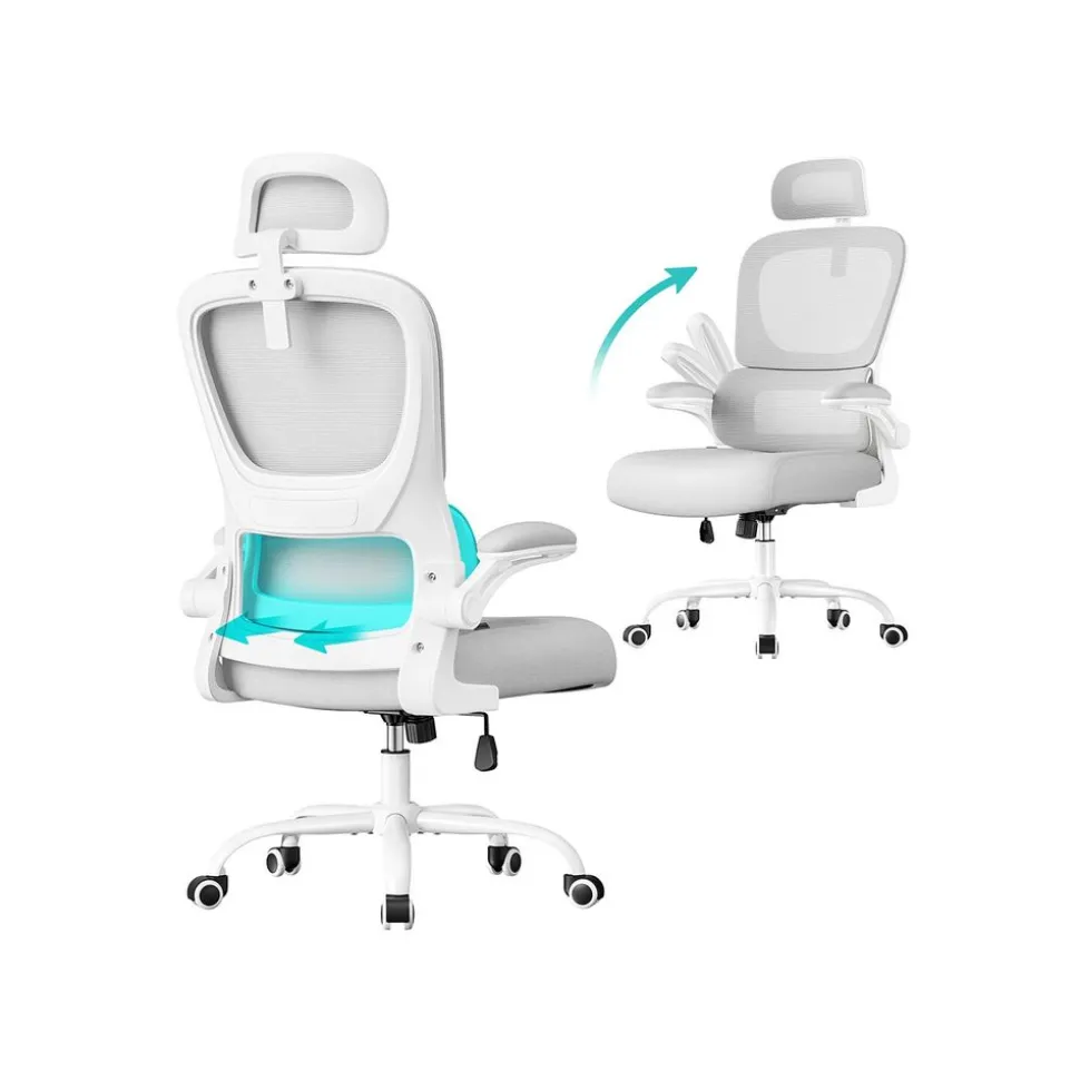 Chaise de bureau ergonomique en maille avec soutien lombaire ajustable