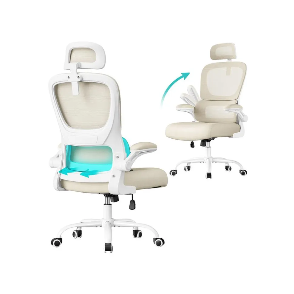 Chaise de bureau ergonomique en maille avec soutien lombaire ajustable