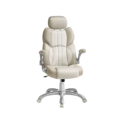 Chaise de bureau réglable blanc crème