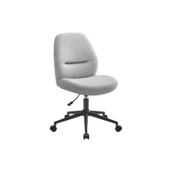 Chaise de bureau tissu coton-lin gris tourterelle