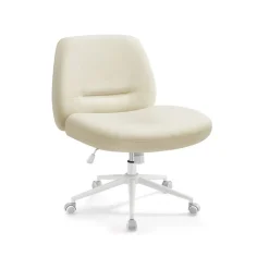 Chaise de bureau tissu coton-lin gris tourterelle