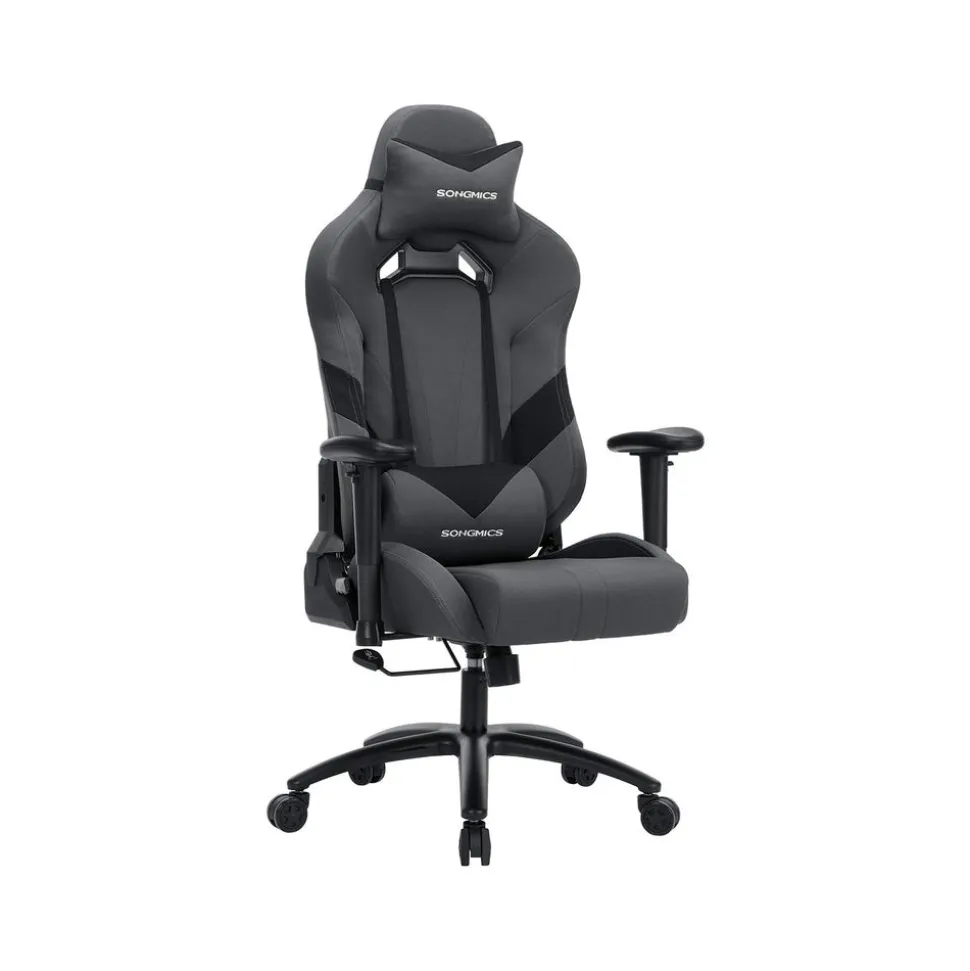 Chaise gaming gris noir