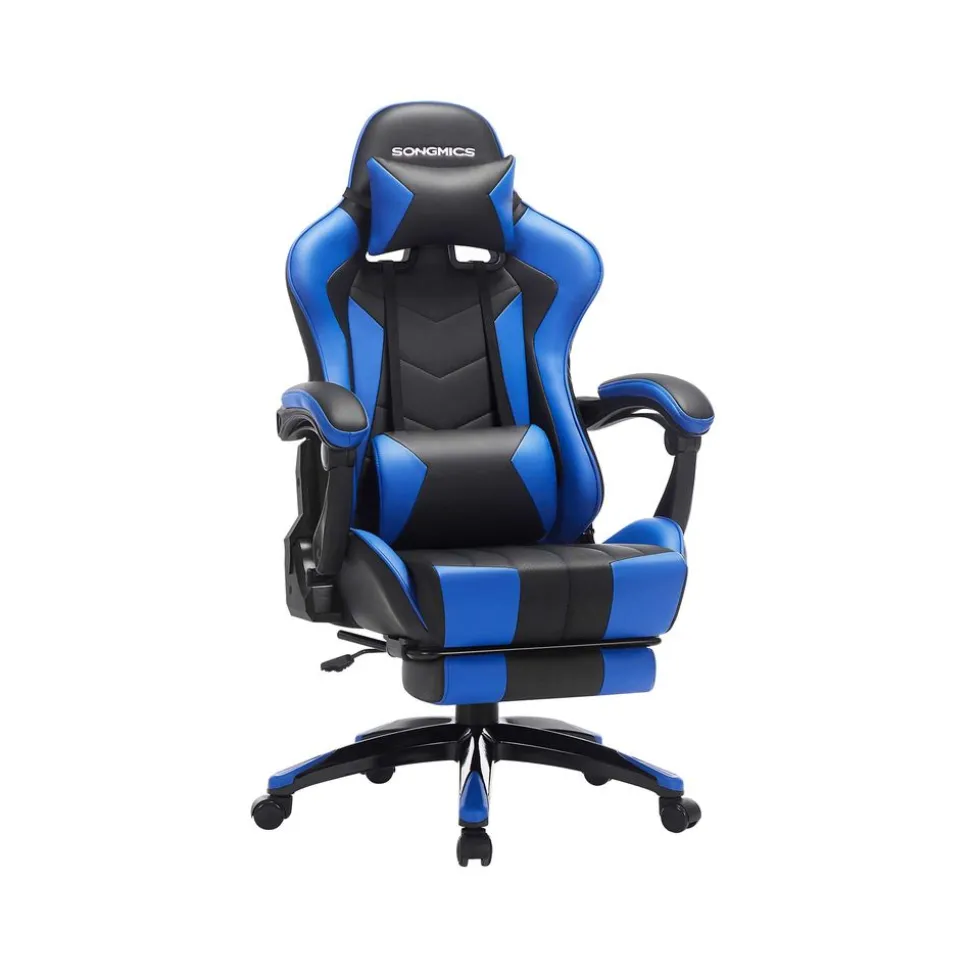 Chaise gaming sport bleu