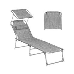 Chaise longue pliable grège