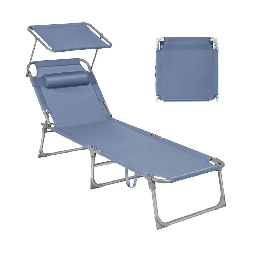 Chaise longue pliable grège