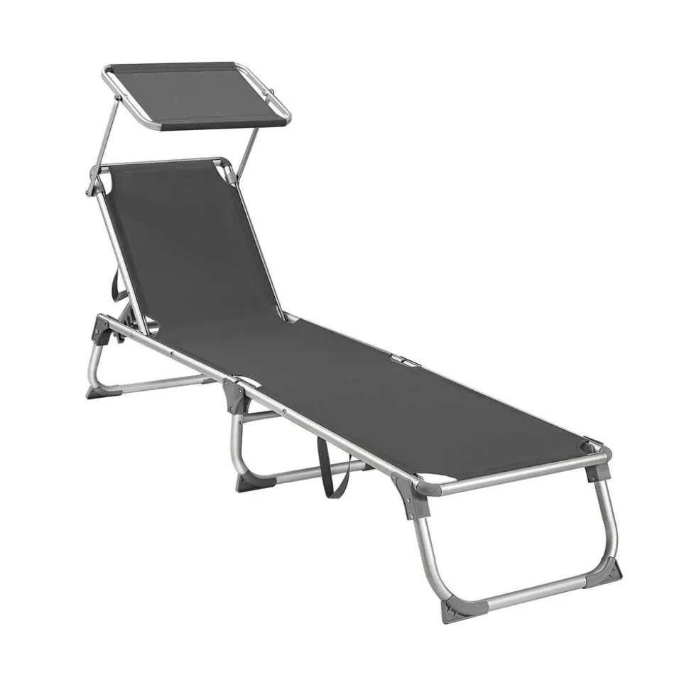 Chaise longue pliable grège