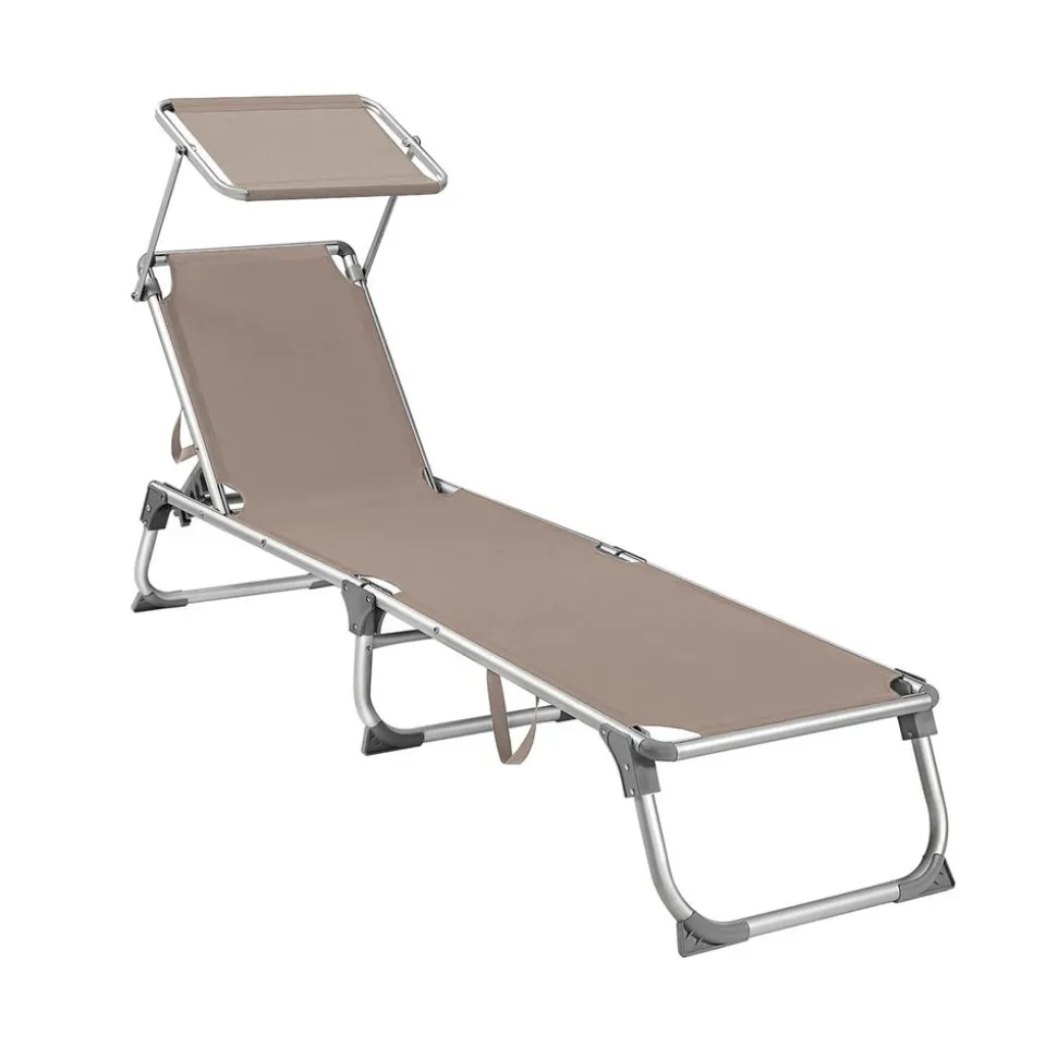Chaise longue pliable grège