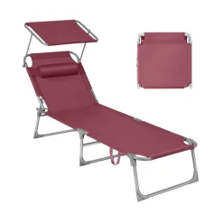 Chaise longue pliable grège
