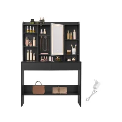 Coiffeuse avec miroir LED moderne blanc