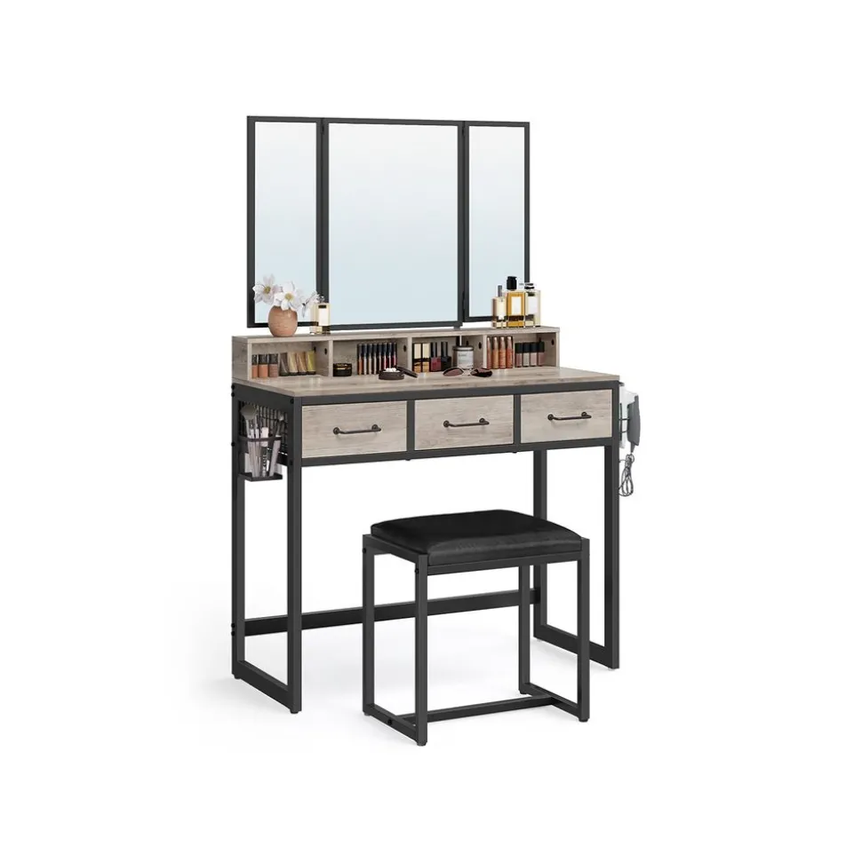 Coiffeuse miroir triple