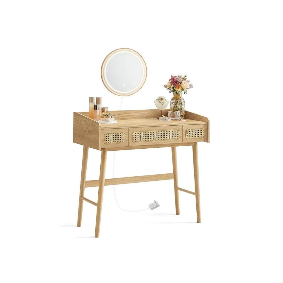 Collection - coiffeuse avec miroir et lumière réglable (3 nuances de couleur)