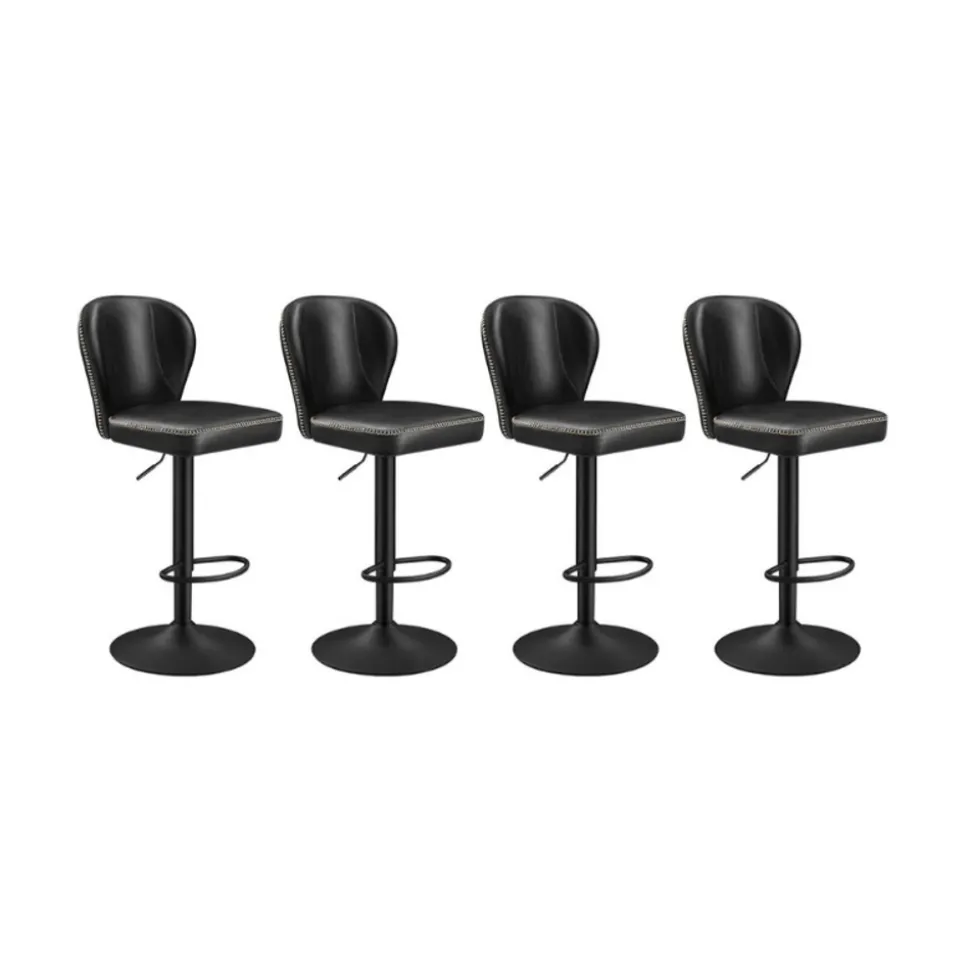 Collection EKHO - 2 tabourets de bar pivotant à 360° avec dossier marron caramel