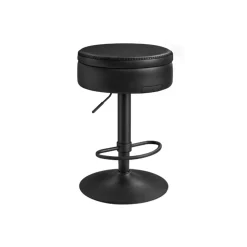 Collection EKHO - tabouret de bar pivotant à 360° avec rangement noir d’encre