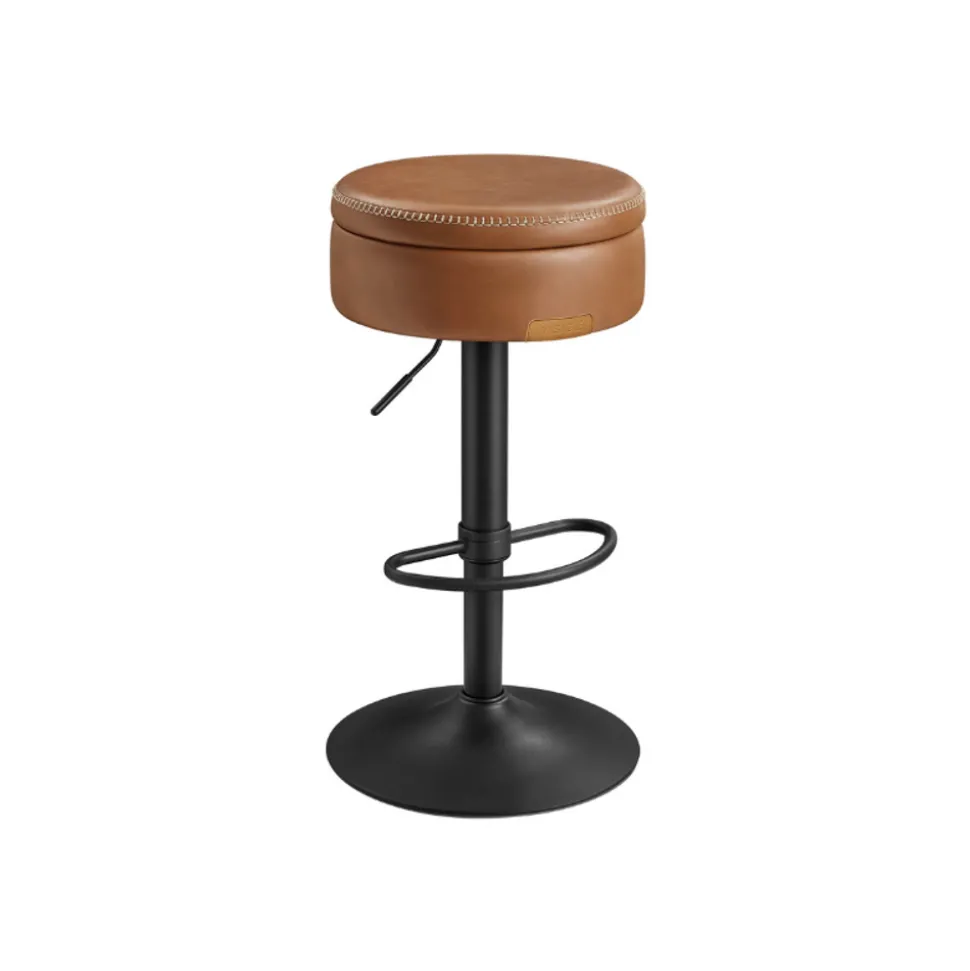 Collection EKHO - tabouret de bar pivotant à 360° avec rangement noir d’encre