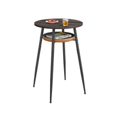 Collection EKHO table de bar avec rangement assemblage facile marron cendré et marron caramel