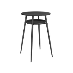 Collection EKHO table de bar avec rangement assemblage facile marron cendré et marron caramel