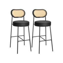EKHO 2 tabourets de bar avec dossier incurvé marron caramel