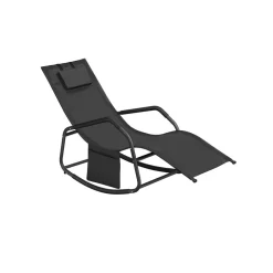Fauteuil à bascule cadre en acier 151 x 56 x 90 cm gris tourterelle