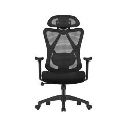 Fauteuil d'ordinateur ergonomique réglable noir
