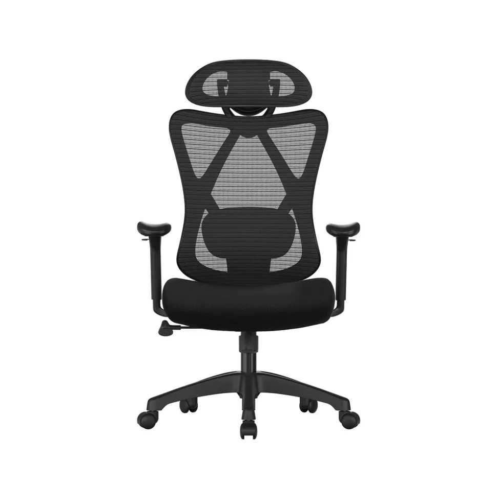 Fauteuil d'ordinateur ergonomique réglable noir