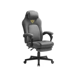 Fauteuil gaming avec repose-pieds hauteur réglable noir d’encre