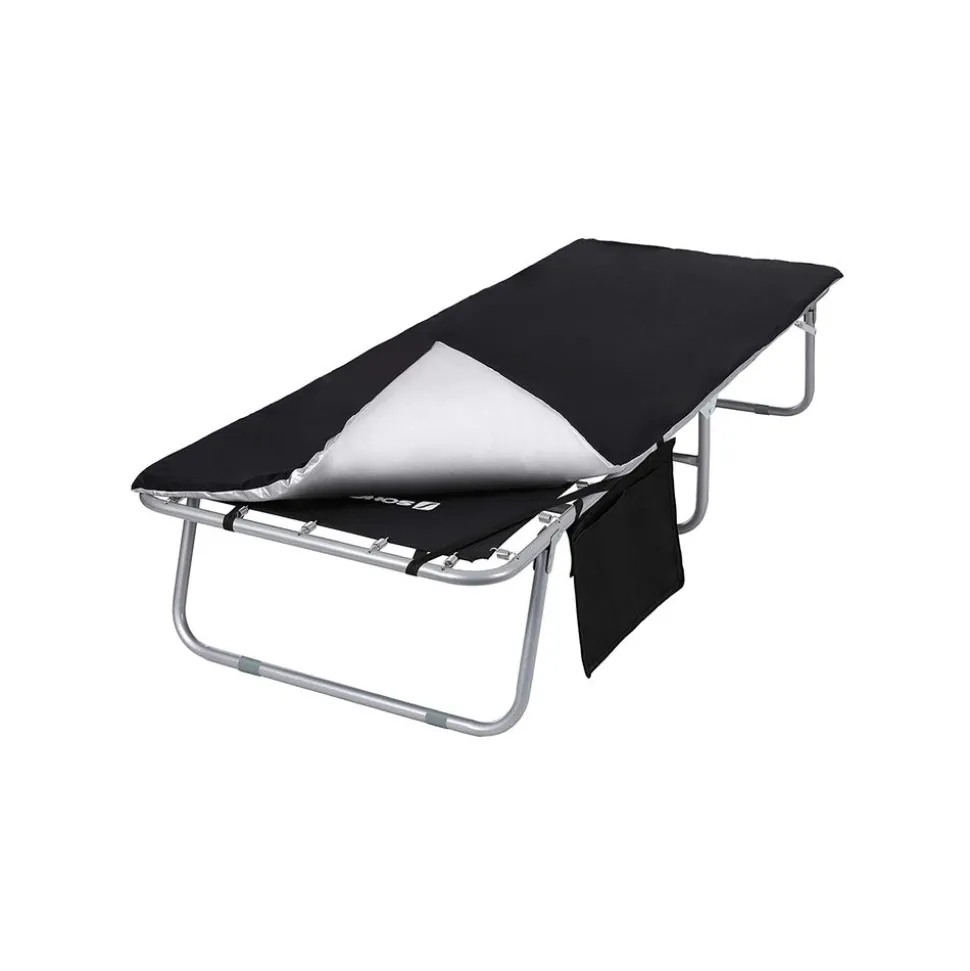 Lit de camp matelas noir