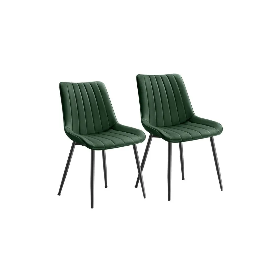 Lot de 2 chaise salle à manger marron caramel et noir d'encre
