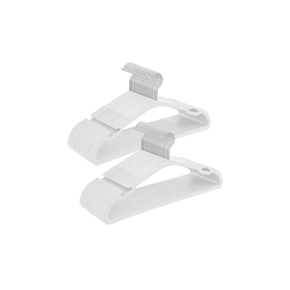 Lot de 50 cintres en plastique 41,6 x 21,4 cm pour armoire noir d'encre