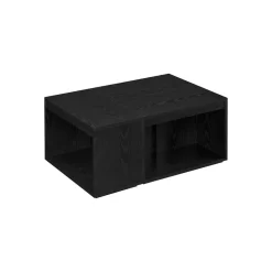 Lot de 3 tables d’appoint noir boisé