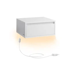 Lot de 2 tables de chevet suspendue lumière 3 couleurs 35 x 40 x 18 cm blanc nuage
