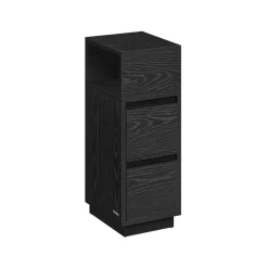Lot de 2 tables de chevet étroite avec 2 tiroirs et compartiment blanc nuage