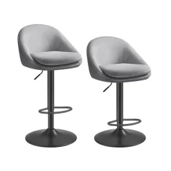 Lot de 2 tabourets de bar pivotant à 360° blanc crème