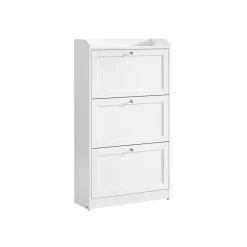 Meuble à chaussure 3 abattants 24 x 60 x 108 cm blanc nuage