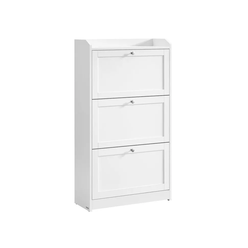 Meuble à chaussure 3 abattants 24 x 60 x 108 cm blanc nuage