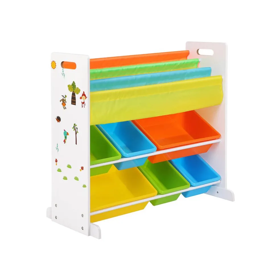 Meuble jouets livres multicolore