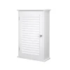 Meuble mural avec étagère réglable et porte à persienne 40 x 16 x 60 cm blanc