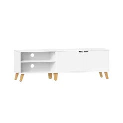 Meuble TV 2 portes avec étagères réglables longueur 160 cm